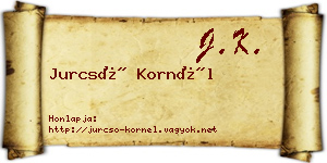 Jurcsó Kornél névjegykártya