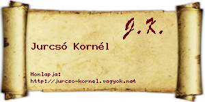 Jurcsó Kornél névjegykártya